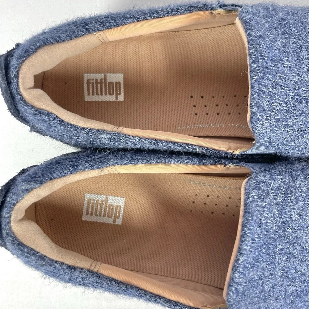 FitFlop Rally Merino Wool Slip On Sneakers Navy Women's Size‎ 8 Comfort Shoes